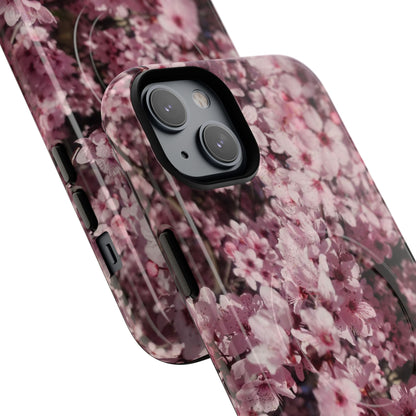 Cherry Blossom Tough Magnetic Phone Case – Pink Floral Protective Phone Cover