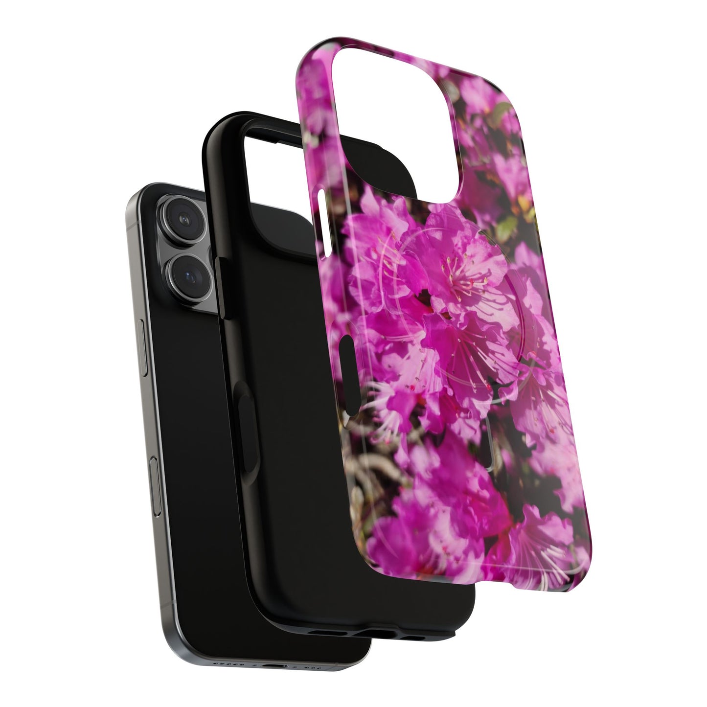 Pink Azalea Tough Magnetic Phone Case — Floral Protective Phone Cover