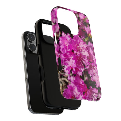 Pink Azalea Tough Magnetic Phone Case — Floral Protective Phone Cover