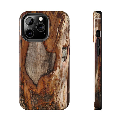 Rustic Bark Tough Phone Case — Wood Texture Protective Phone Case
