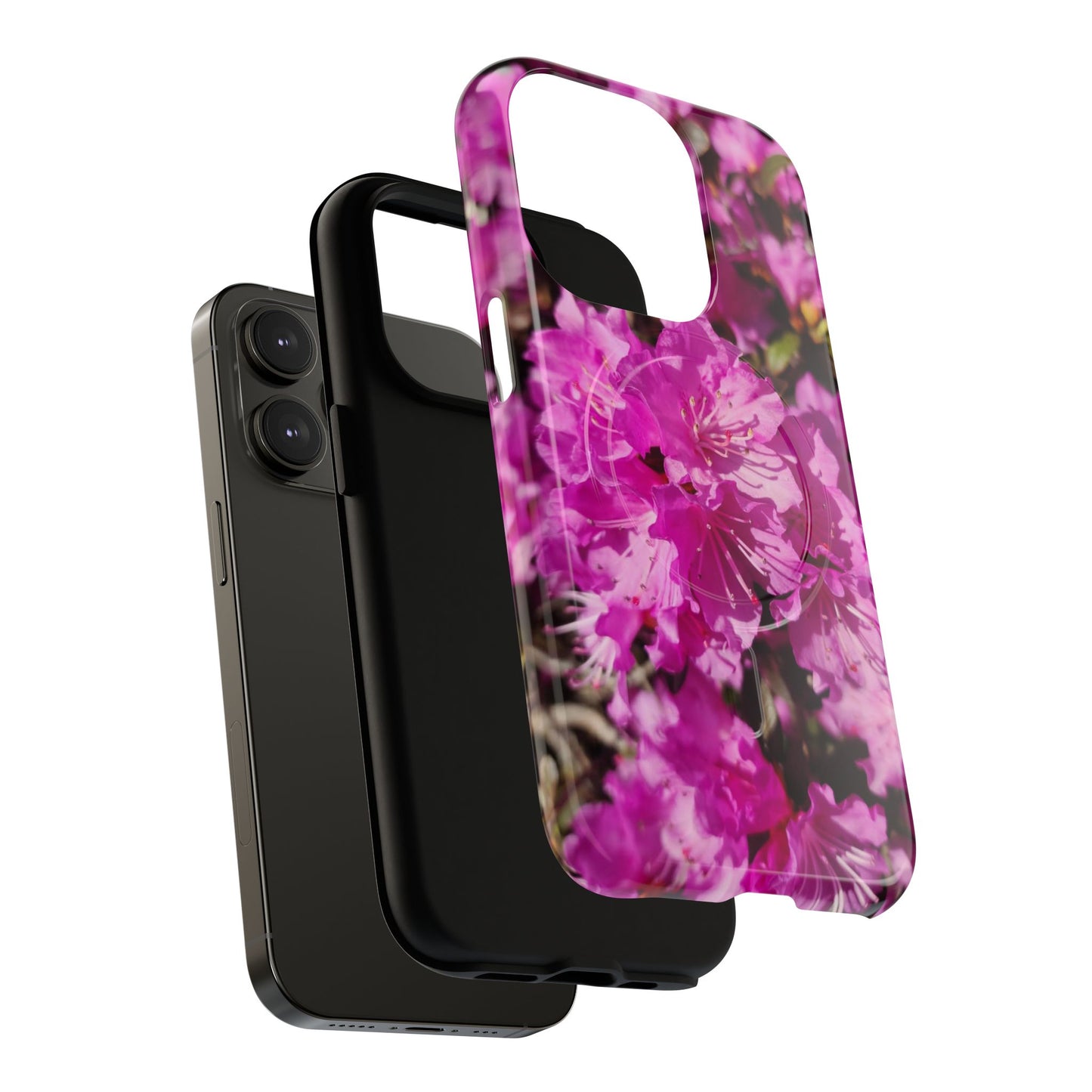 Pink Azalea Tough Magnetic Phone Case — Floral Protective Phone Cover