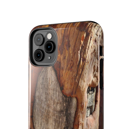 Rustic Bark Tough Phone Case — Wood Texture Protective Phone Case