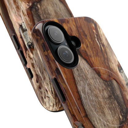 Rustic Bark Tough Magnetic Phone Case — Wood Texture Protective Phone Case