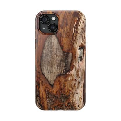 Rustic Bark Tough Phone Case — Wood Texture Protective Phone Case