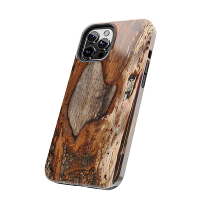 Rustic Bark Tough Phone Case — Wood Texture Protective Phone Case