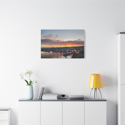 Harbor Sunset Matte Canvas Print — Stretched Wall Art