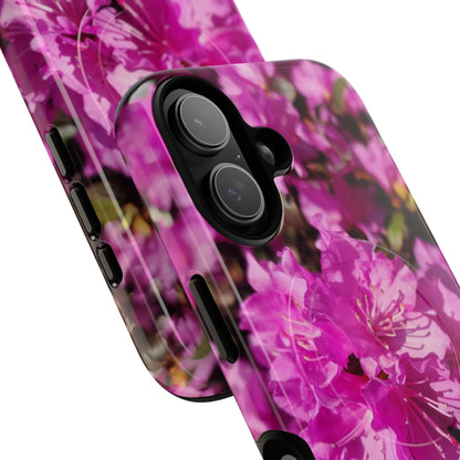 Pink Azalea Tough Magnetic Phone Case — Floral Protective Phone Cover