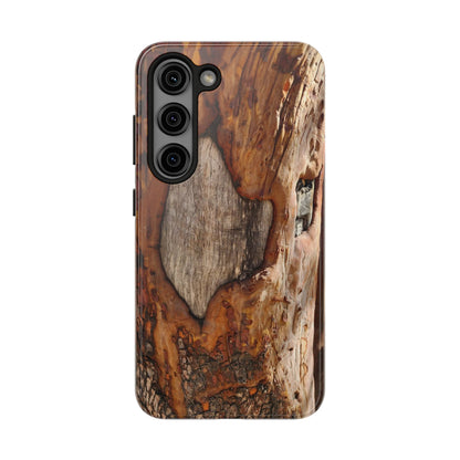 Rustic Bark Tough Phone Case — Wood Texture Protective Phone Case