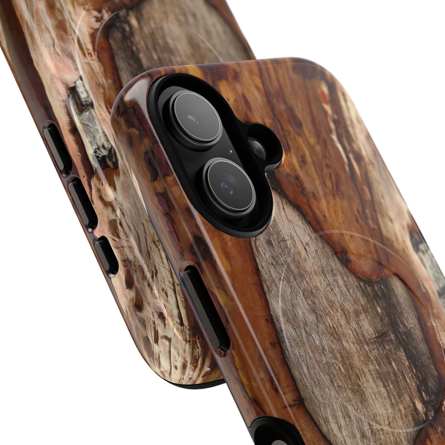 Rustic Bark Tough Magnetic Phone Case — Wood Texture Protective Phone Case