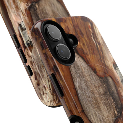 Rustic Bark Tough Magnetic Phone Case — Wood Texture Protective Phone Case