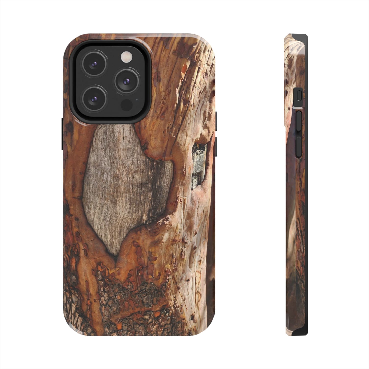Rustic Bark Tough Phone Case — Wood Texture Protective Phone Case