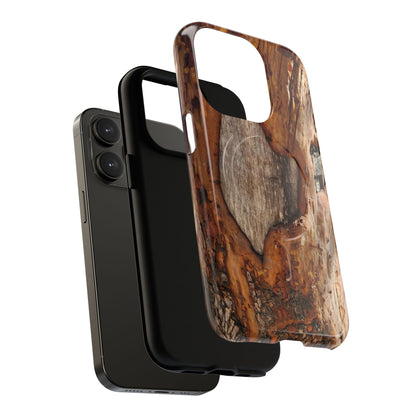 Rustic Bark Tough Magnetic Phone Case — Wood Texture Protective Phone Case