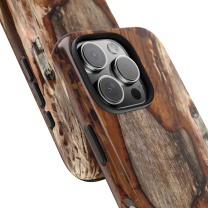 Rustic Bark Tough Phone Case — Wood Texture Protective Phone Case