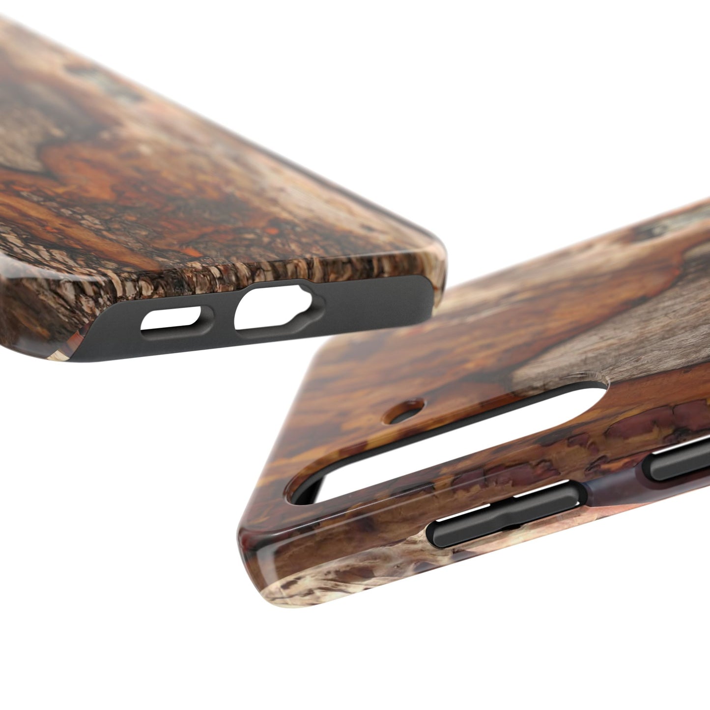 Rustic Bark Tough Phone Case — Wood Texture Protective Phone Case
