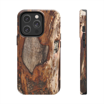 Rustic Bark Tough Phone Case — Wood Texture Protective Phone Case