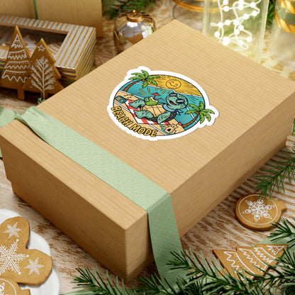 Beach Mode Turtle Sticker — Cute Summer Beach Vibes Kiss-Cut Sticker