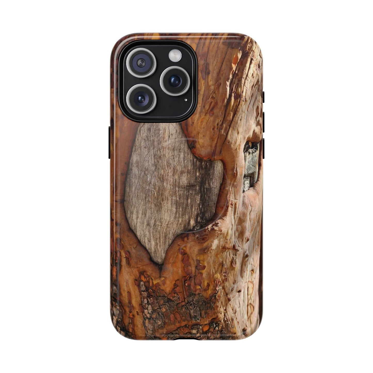 Rustic Bark Tough Magnetic Phone Case — Wood Texture Protective Phone Case