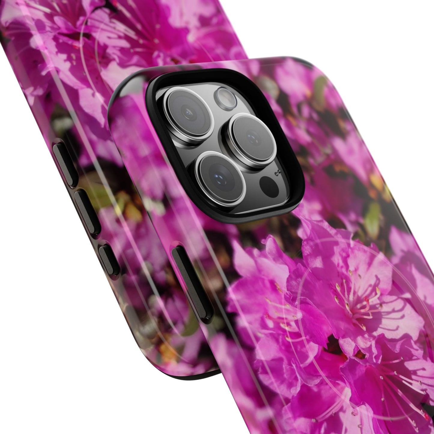 Pink Azalea Tough Magnetic Phone Case — Floral Protective Phone Cover
