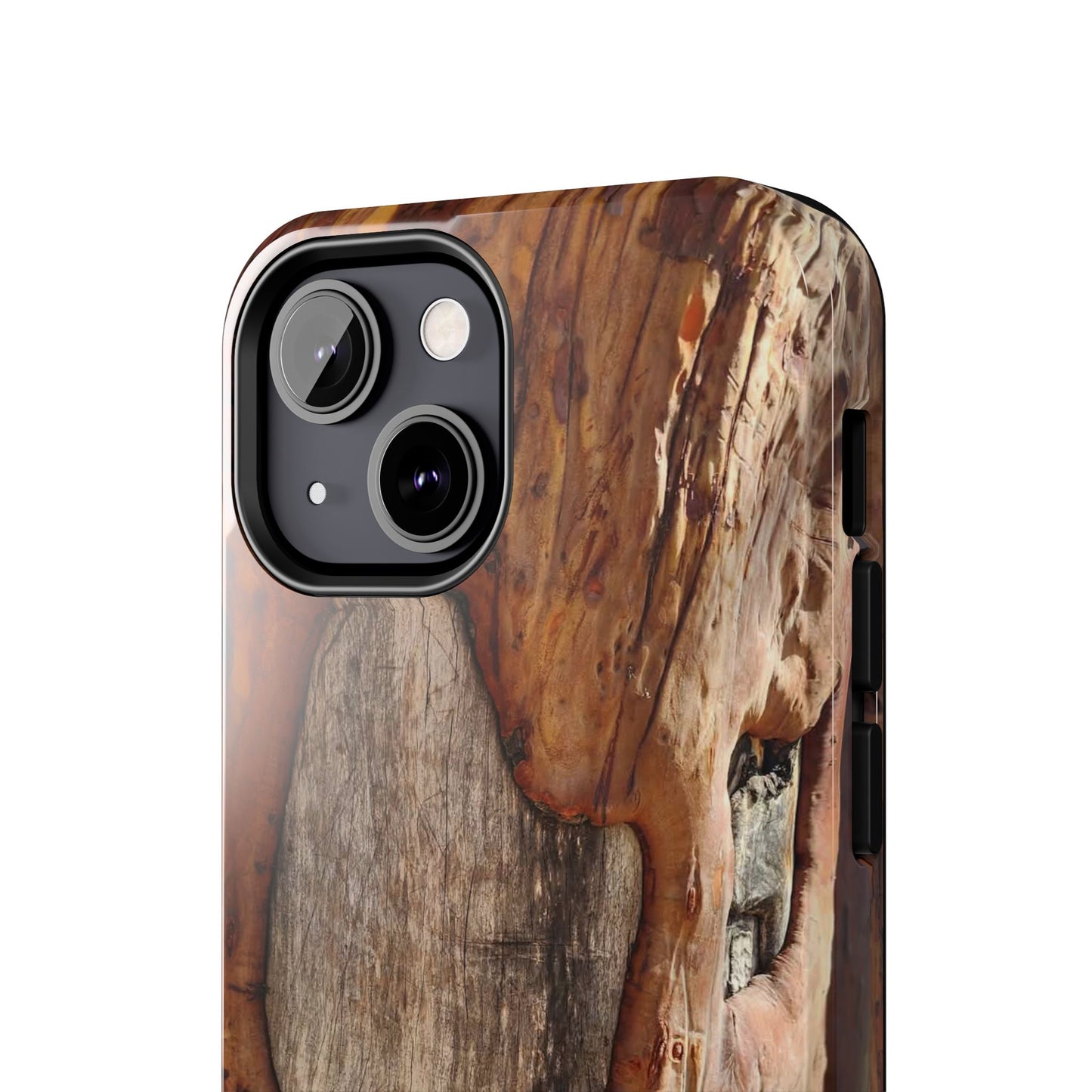 Rustic Bark Tough Phone Case — Wood Texture Protective Phone Case