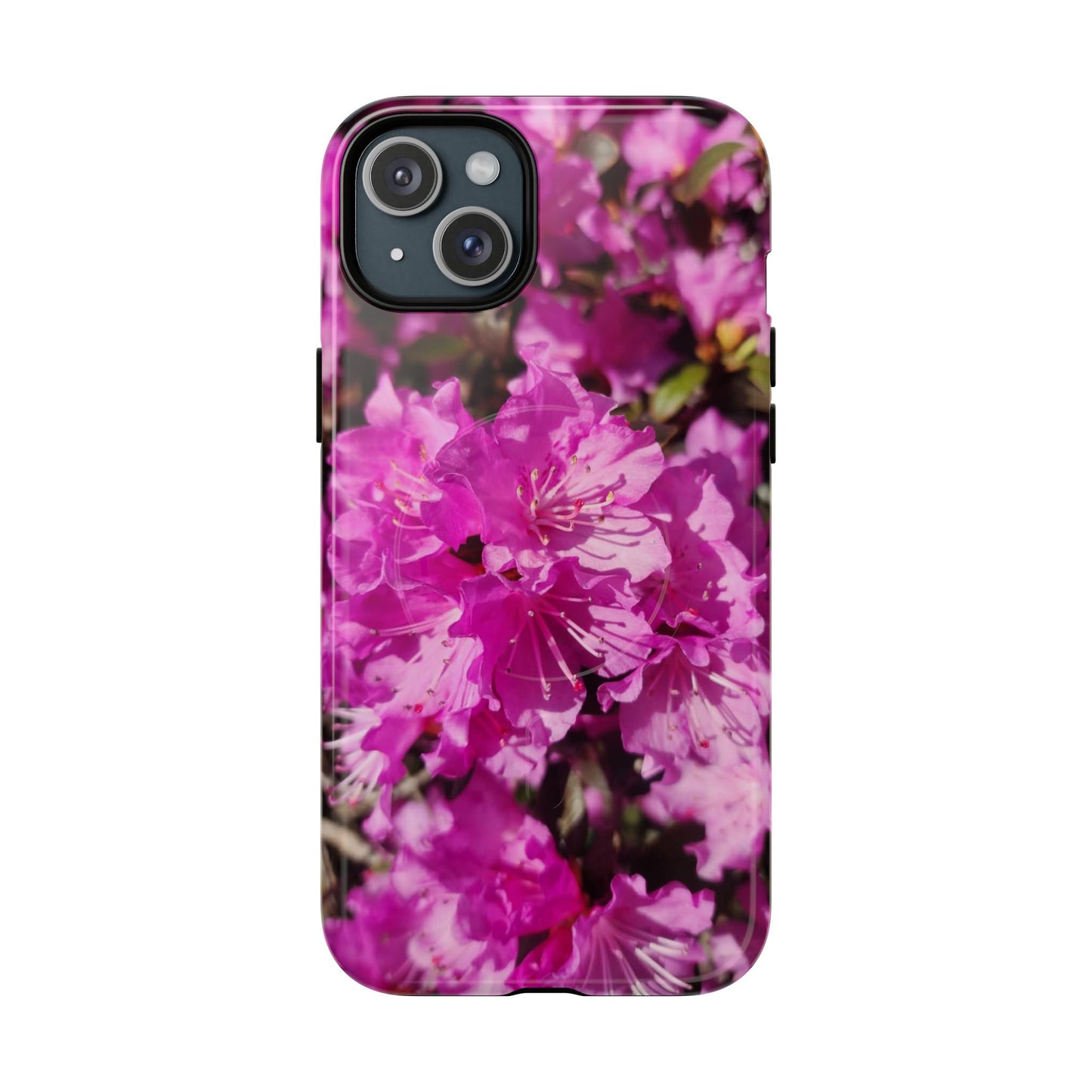 Pink Azalea Tough Magnetic Phone Case — Floral Protective Phone Cover