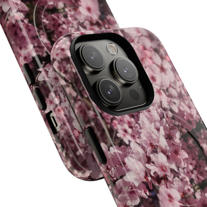 Cherry Blossom Tough Magnetic Phone Case – Pink Floral Protective Phone Cover