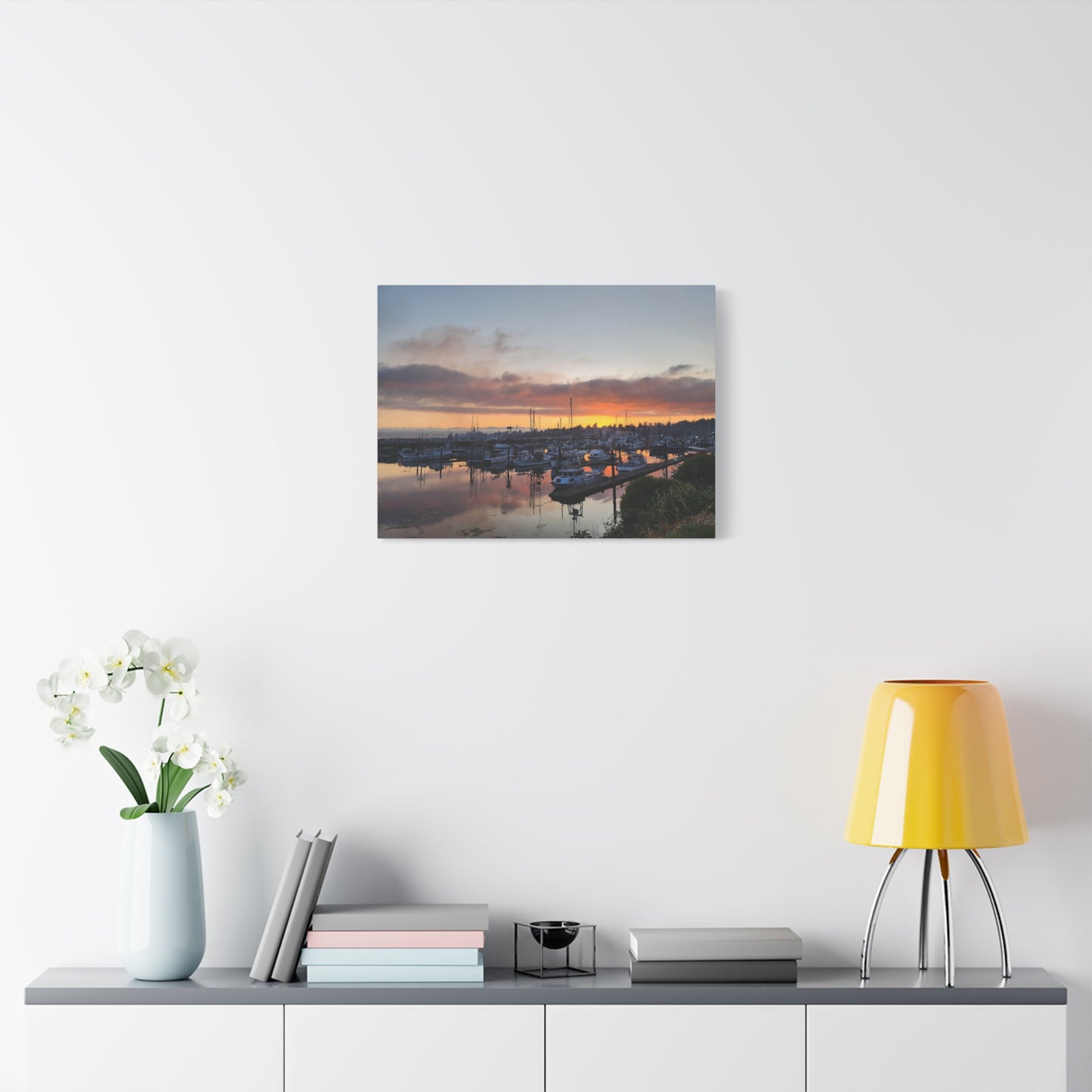 Harbor Sunset Matte Canvas Print — Stretched Wall Art