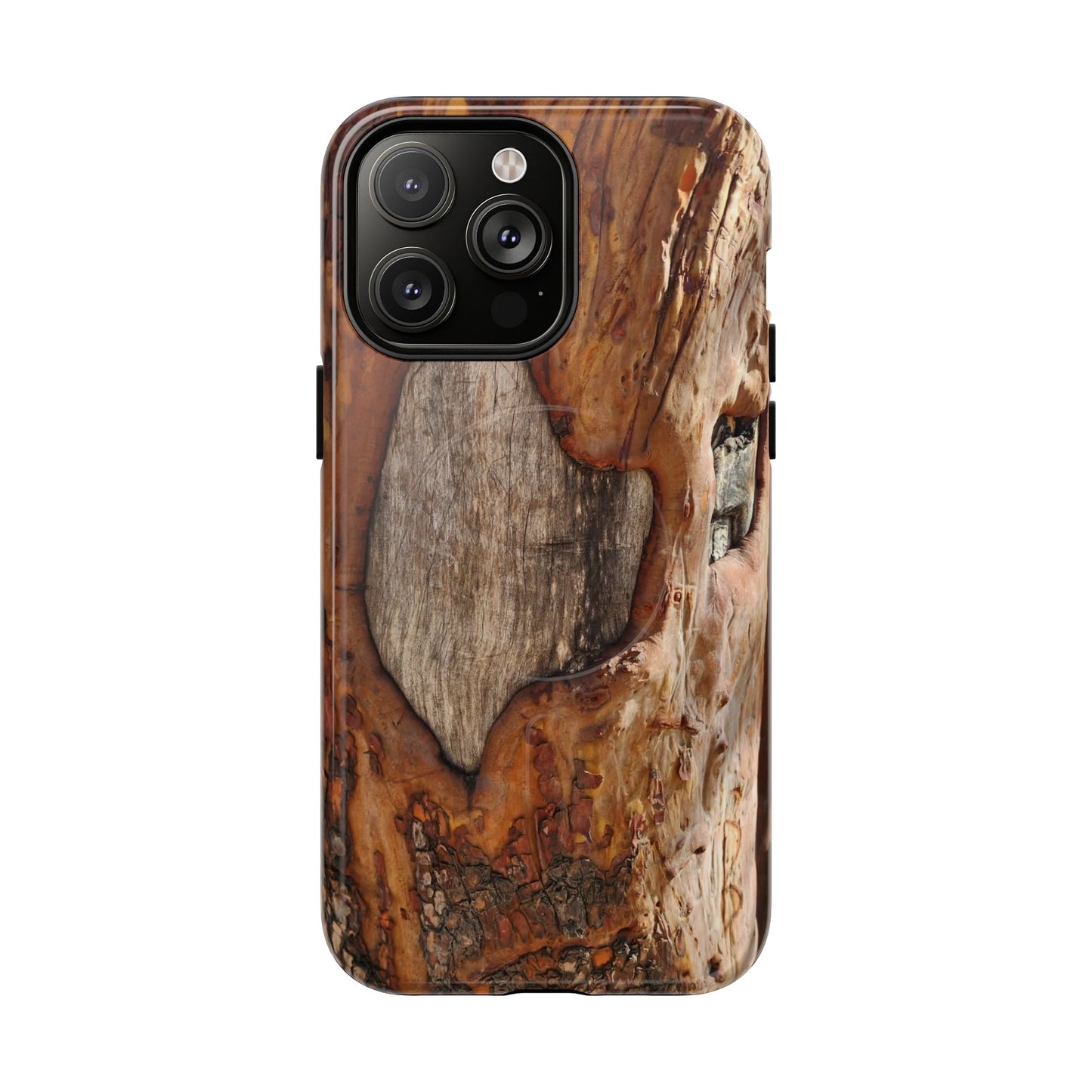 Rustic Bark Tough Magnetic Phone Case — Wood Texture Protective Phone Case