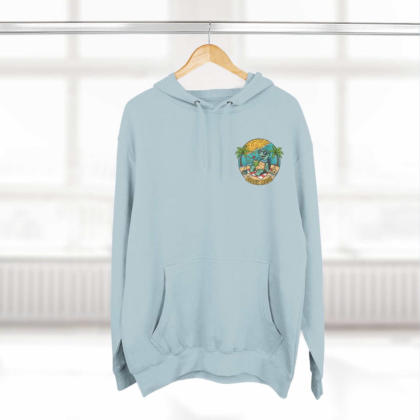 Beach Mode Turtle Hoodie | Tropical Surf Palm Trees
