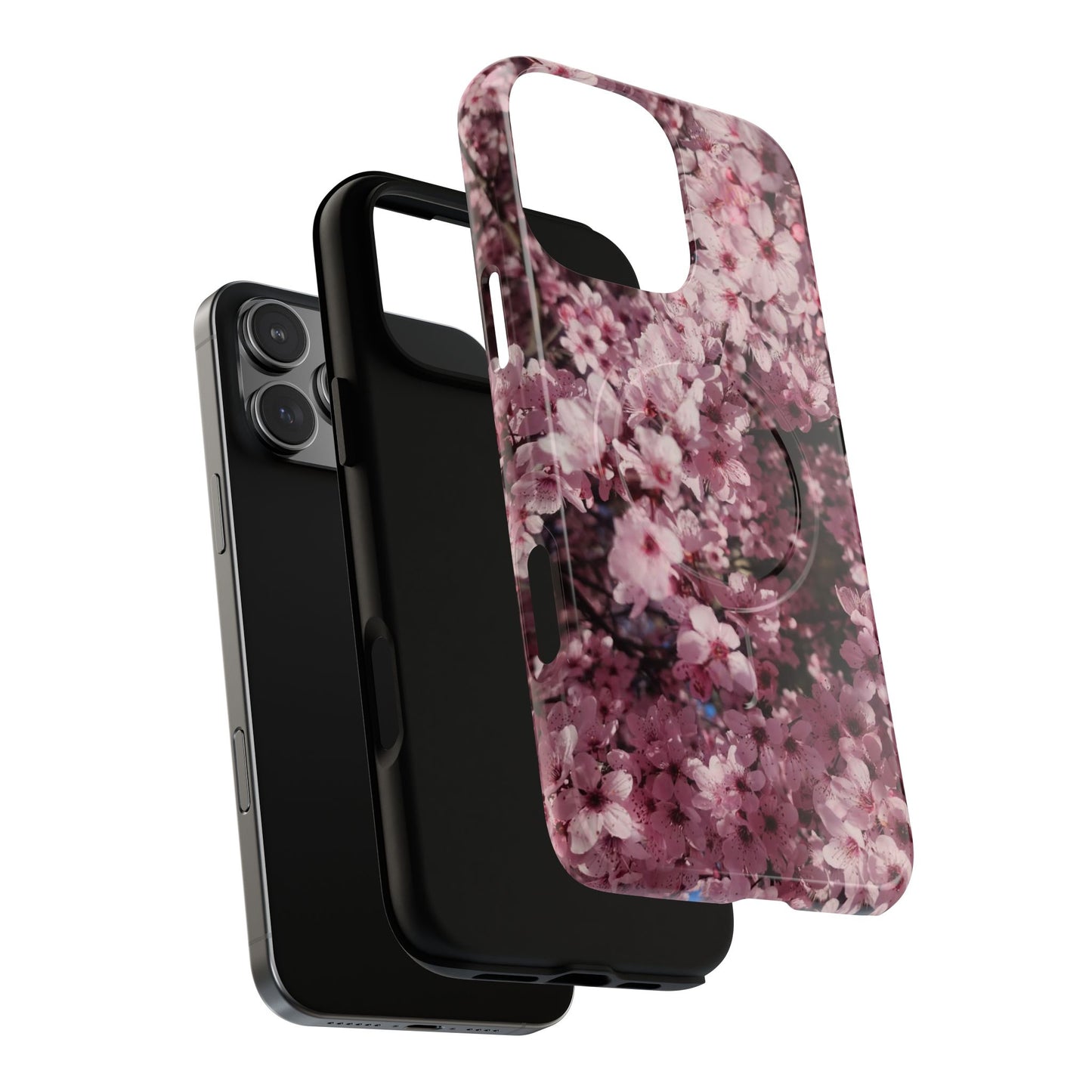Cherry Blossom Tough Magnetic Phone Case – Pink Floral Protective Phone Cover