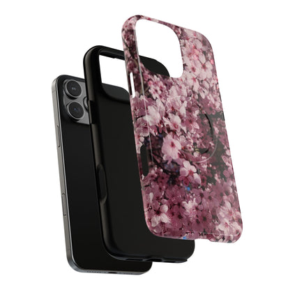 Cherry Blossom Tough Magnetic Phone Case – Pink Floral Protective Phone Cover