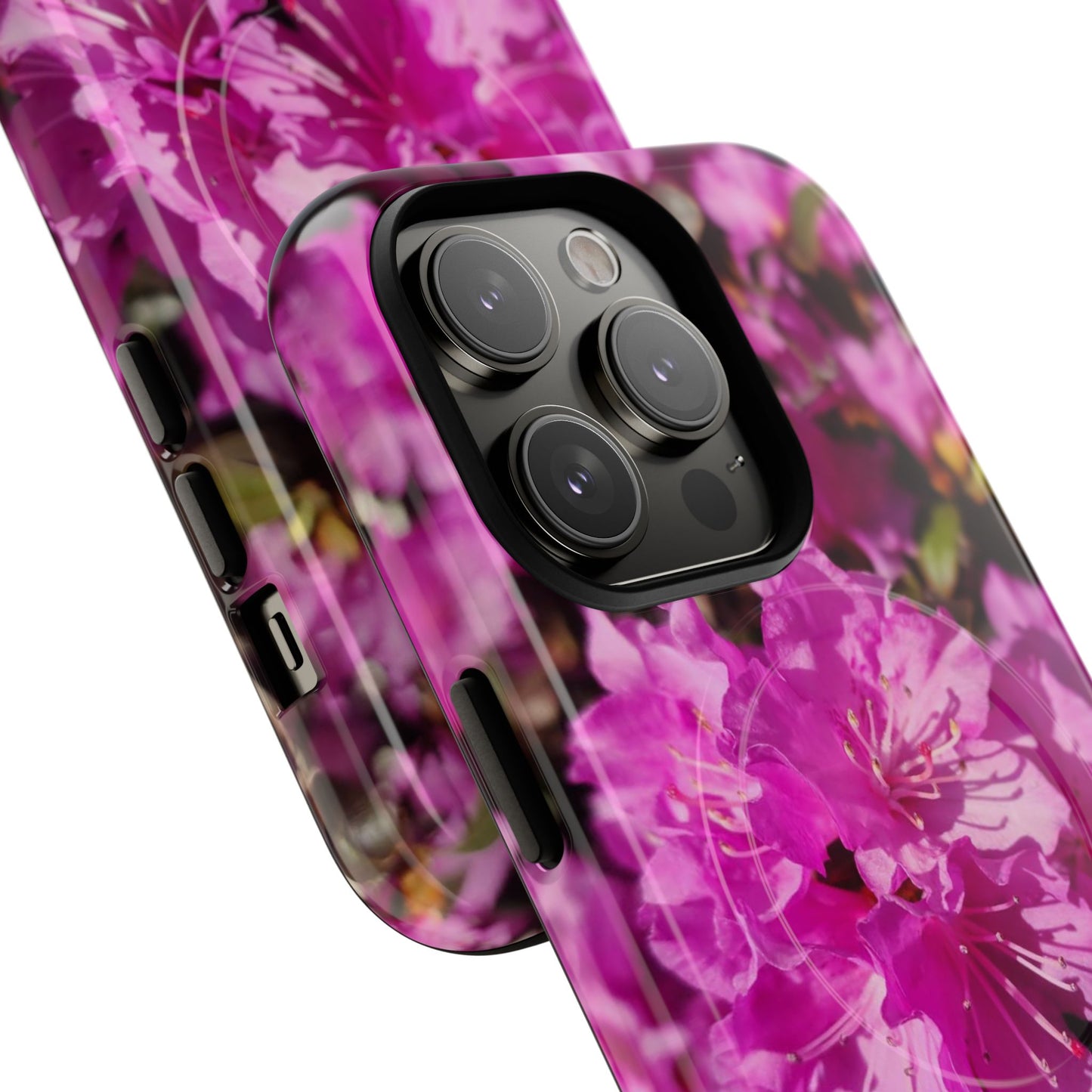 Pink Azalea Tough Magnetic Phone Case — Floral Protective Phone Cover