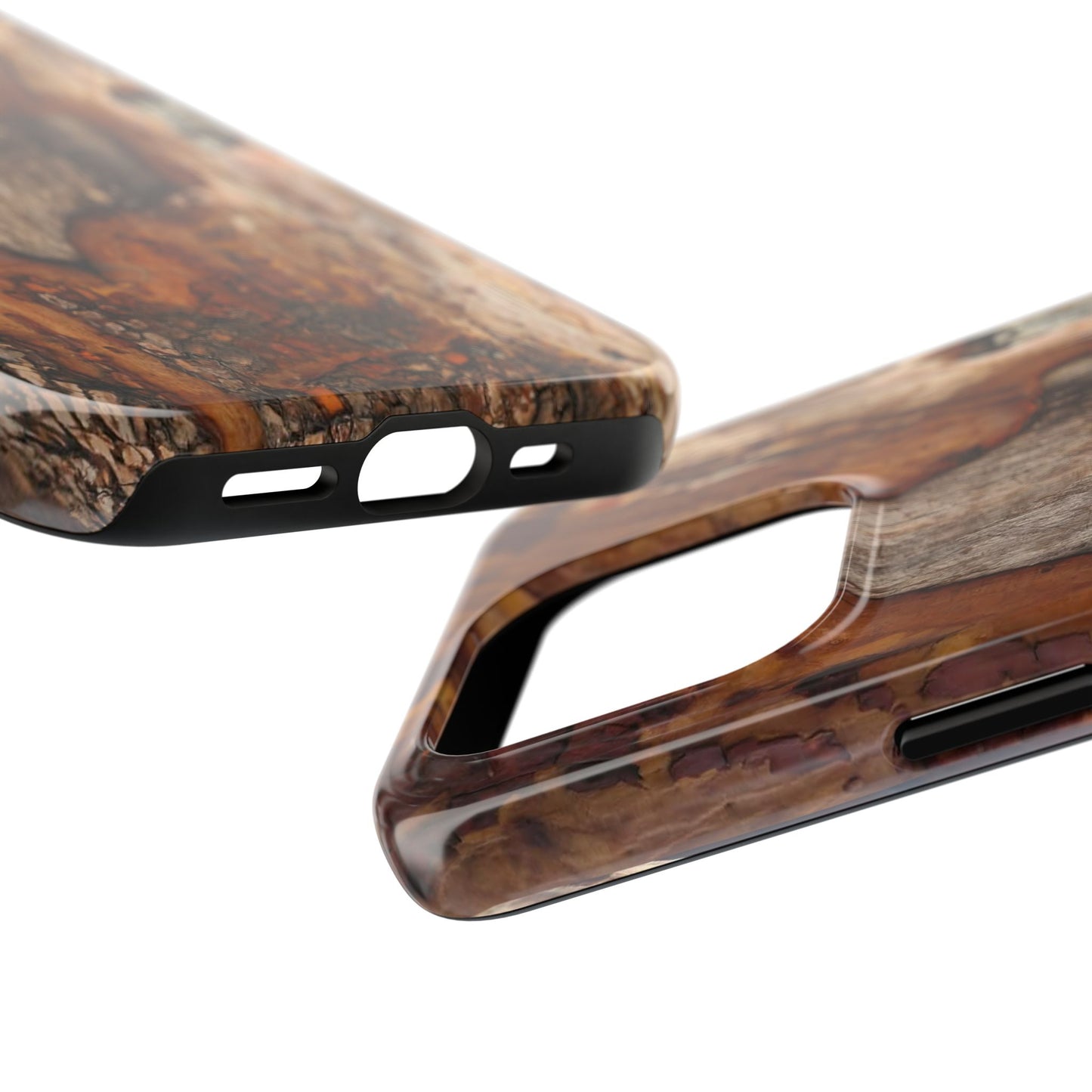 Rustic Bark Tough Phone Case — Wood Texture Protective Phone Case