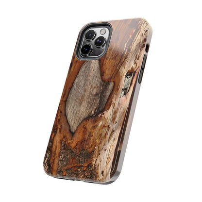 Rustic Bark Tough Phone Case — Wood Texture Protective Phone Case