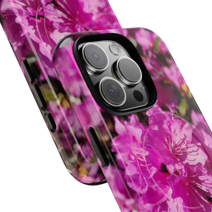 Pink Azalea Tough Magnetic Phone Case — Floral Protective Phone Cover