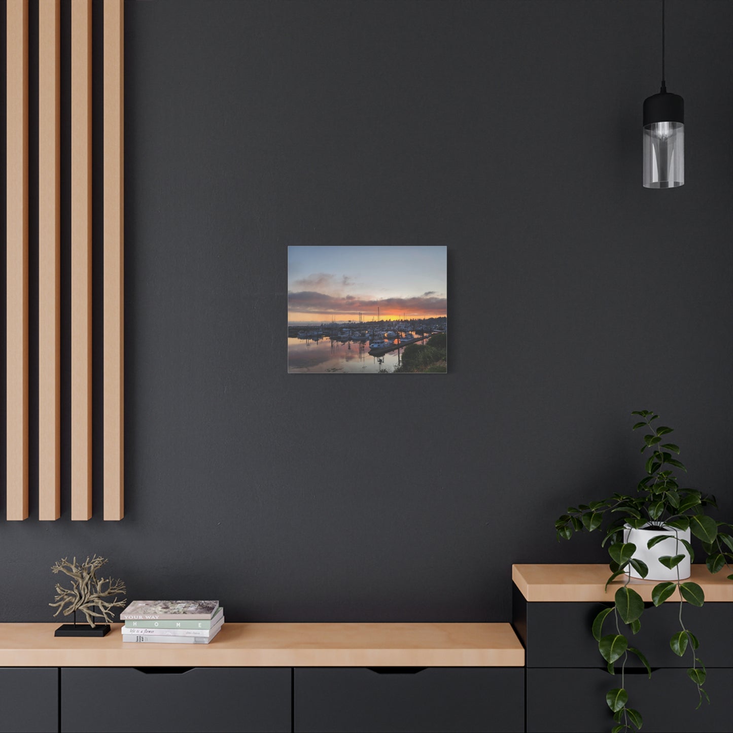 Harbor Sunset Matte Canvas Print — Stretched Wall Art