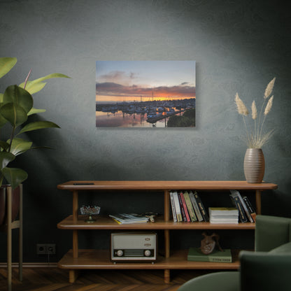 Harbor Sunset Matte Canvas Print — Stretched Wall Art