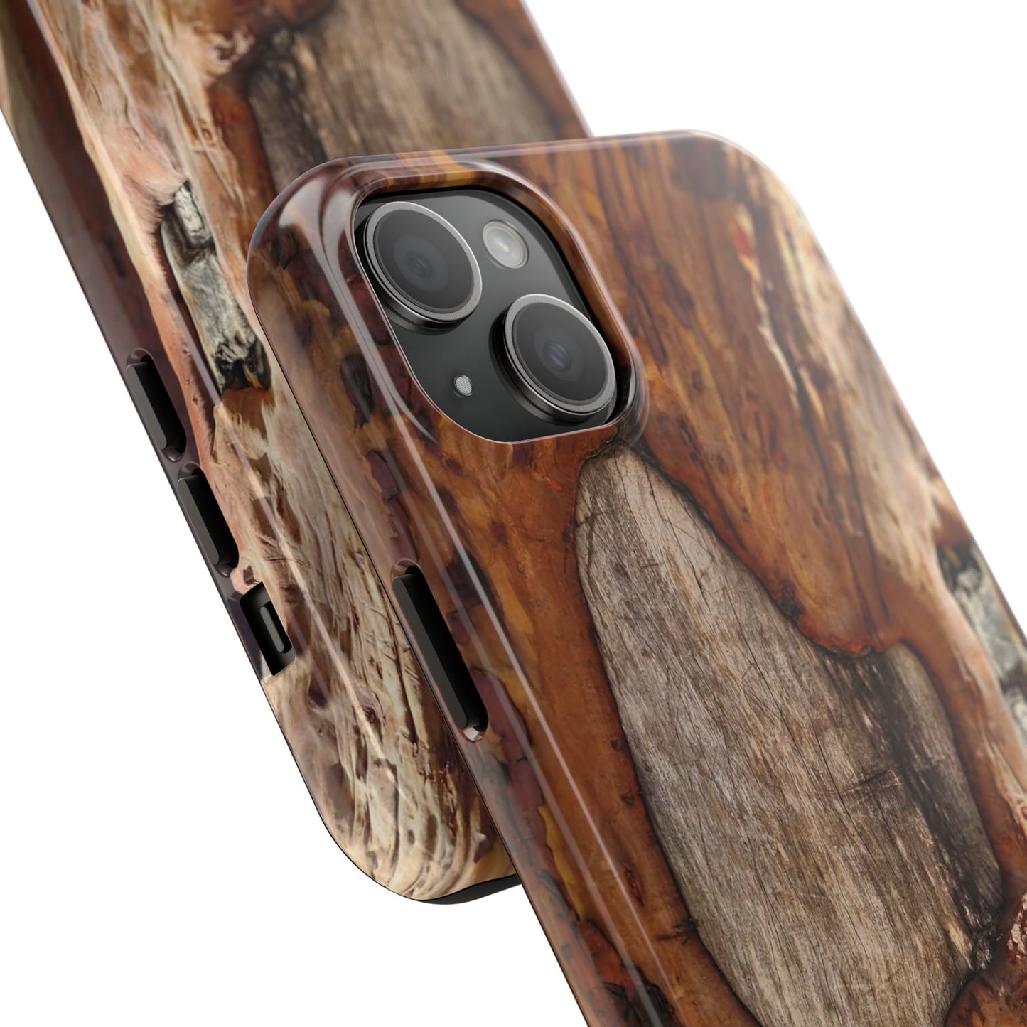 Rustic Bark Tough Phone Case — Wood Texture Protective Phone Case