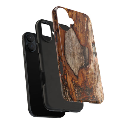 Rustic Bark Tough Phone Case — Wood Texture Protective Phone Case