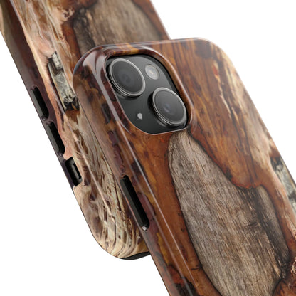 Rustic Bark Tough Phone Case — Wood Texture Protective Phone Case
