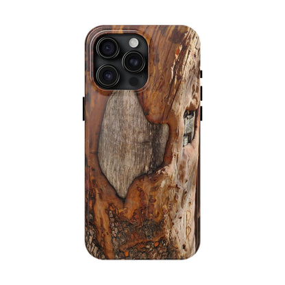 Rustic Bark Tough Phone Case — Wood Texture Protective Phone Case