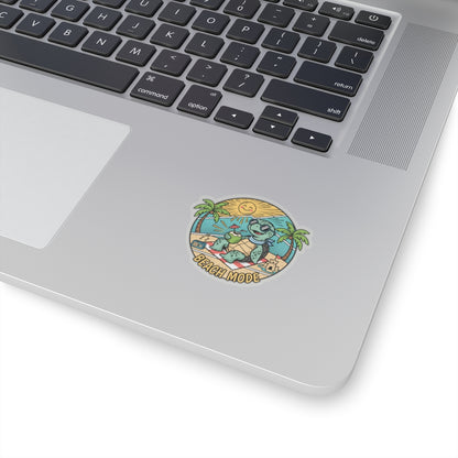 Beach Mode Turtle Sticker — Cute Summer Beach Vibes Kiss-Cut Sticker