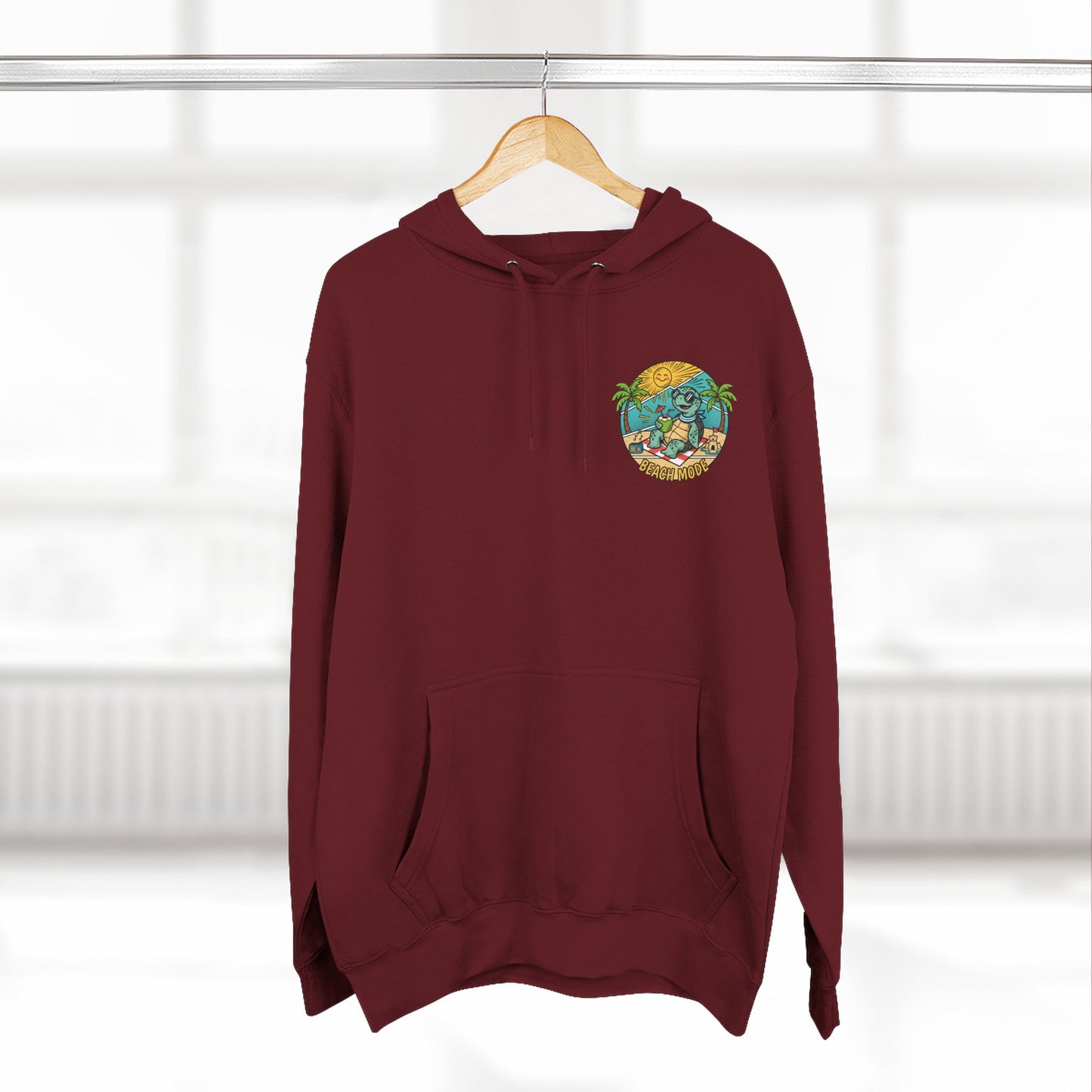 Beach Mode Turtle Hoodie | Tropical Surf Palm Trees
