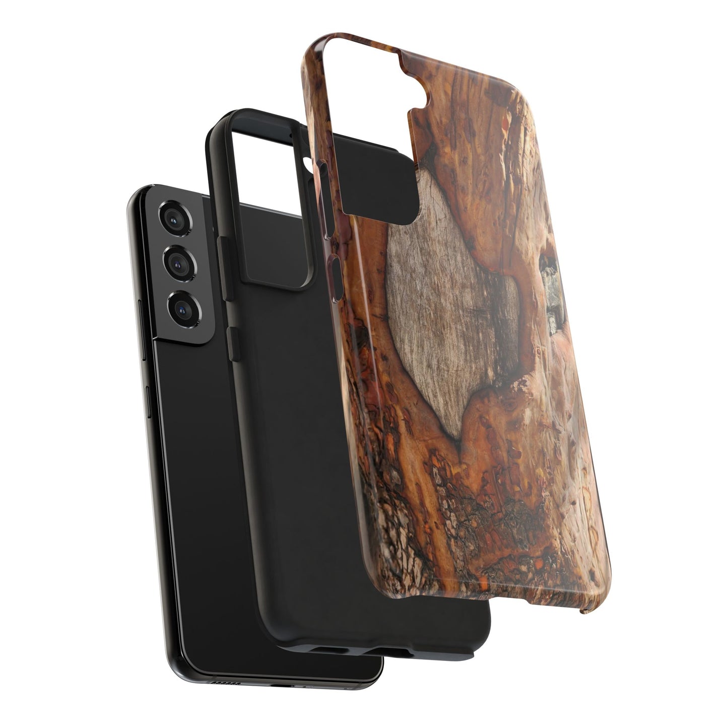 Rustic Bark Tough Phone Case — Wood Texture Protective Phone Case
