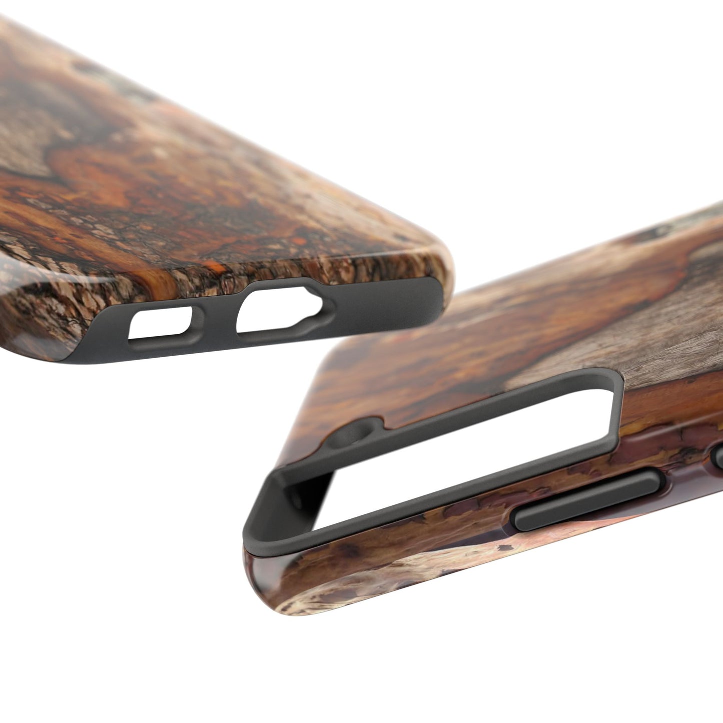 Rustic Bark Tough Phone Case — Wood Texture Protective Phone Case