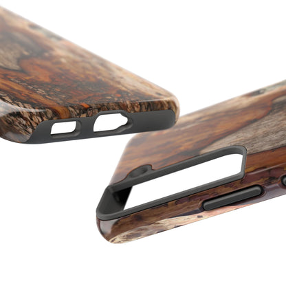 Rustic Bark Tough Phone Case — Wood Texture Protective Phone Case