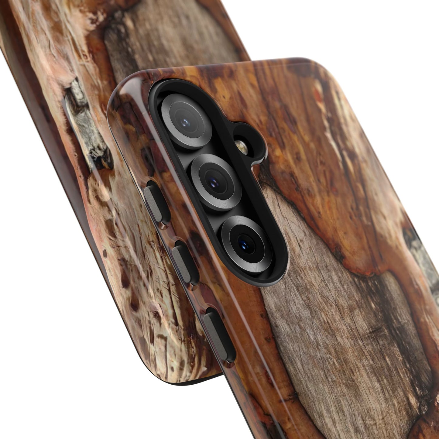 Rustic Bark Tough Phone Case — Wood Texture Protective Phone Case