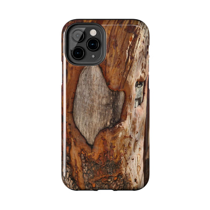 Rustic Bark Tough Phone Case — Wood Texture Protective Phone Case