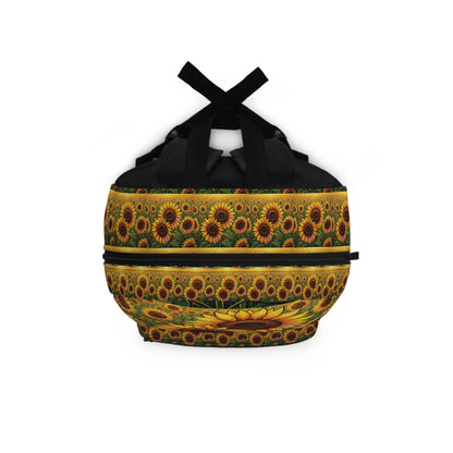 Sunflower Field Backpack — Bright Floral School & Travel Bag