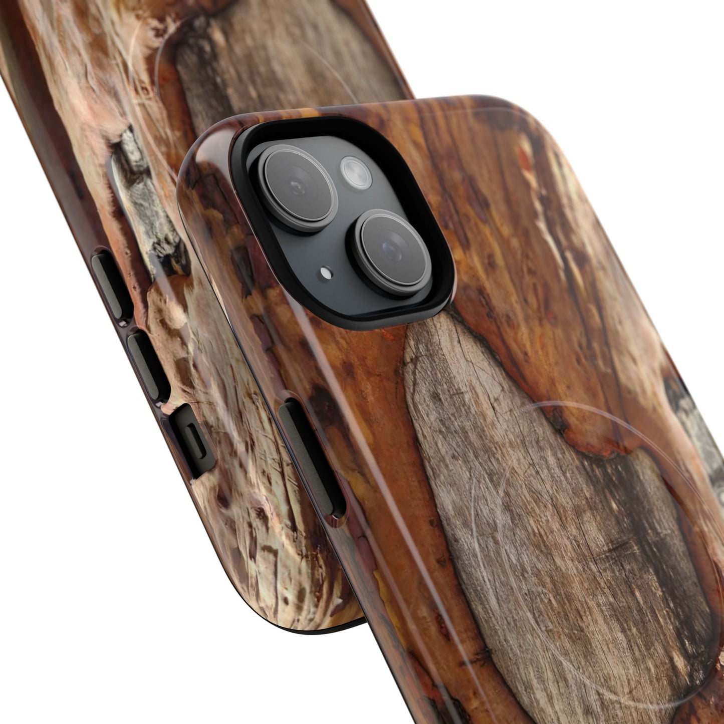 Rustic Bark Tough Magnetic Phone Case — Wood Texture Protective Phone Case