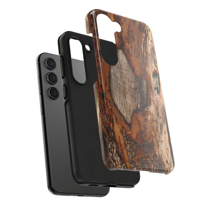 Rustic Bark Tough Phone Case — Wood Texture Protective Phone Case